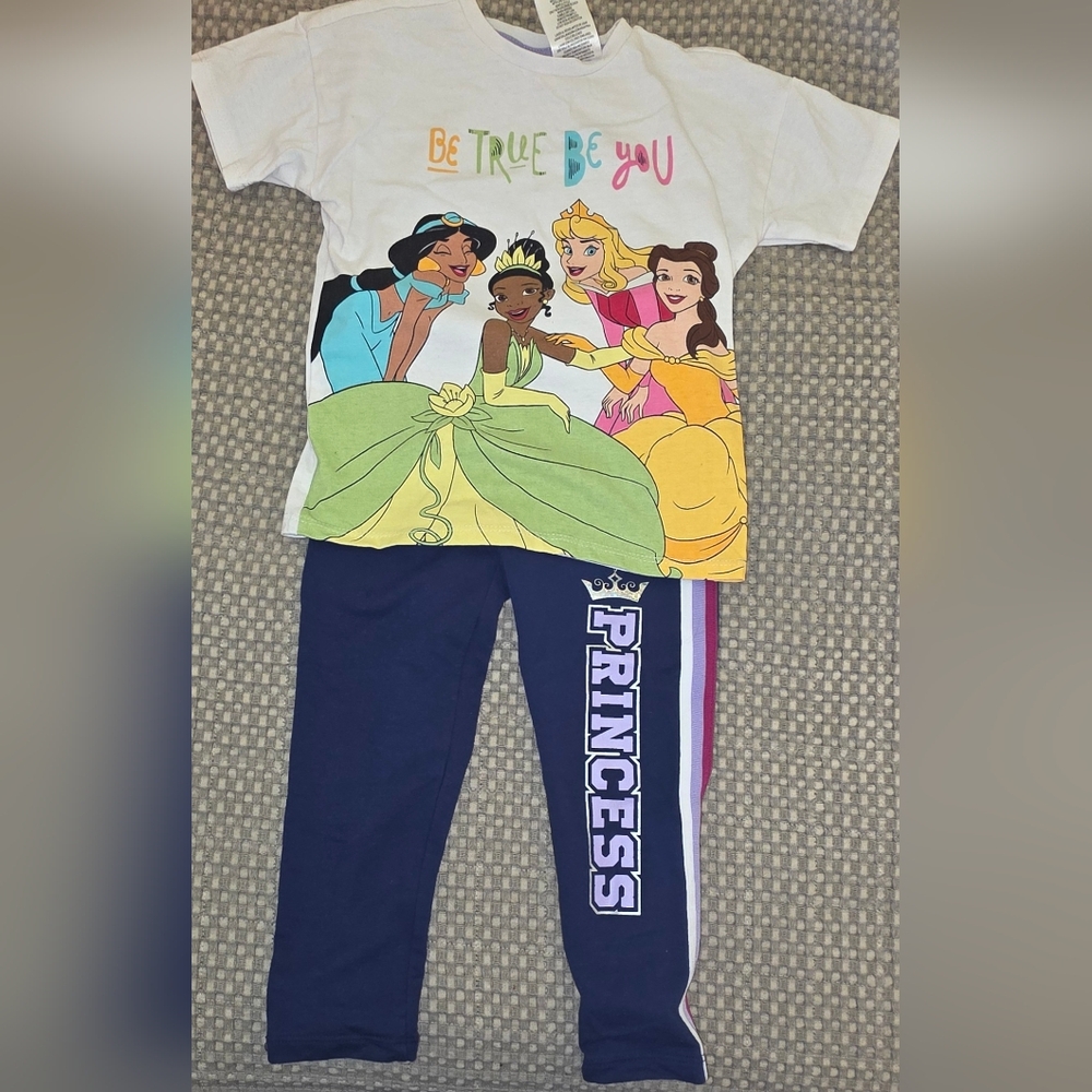 Disney White and Blue Princess Pajama Set